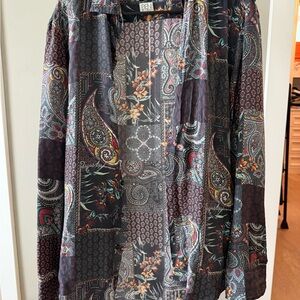 Etro Black and Gray Silk  Button Down Shirt
